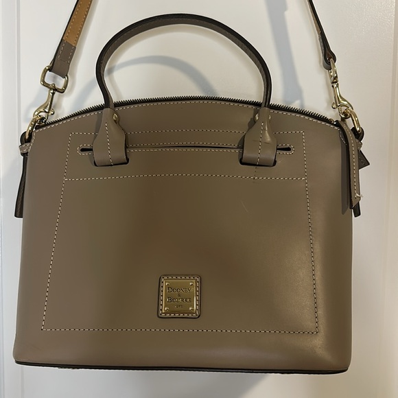 Dooney & Bourke handbag beige tan leather top handle shoulder crossbody bag NWT - Picture 10 of 17